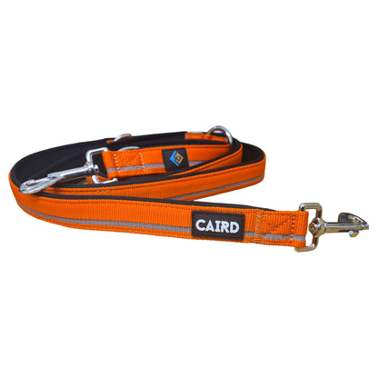 CAIRD Double Ended Dog Training Lead 2m Adjustable Multi-Point Control Reflective (Orange)