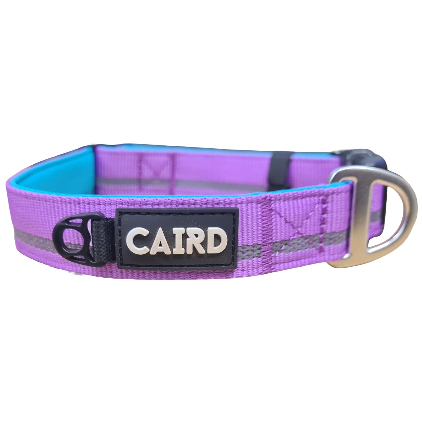 CAIRD Journey Light Adjustable Dog Collar Reflective Nylon Padded Neoprene (Purple)
