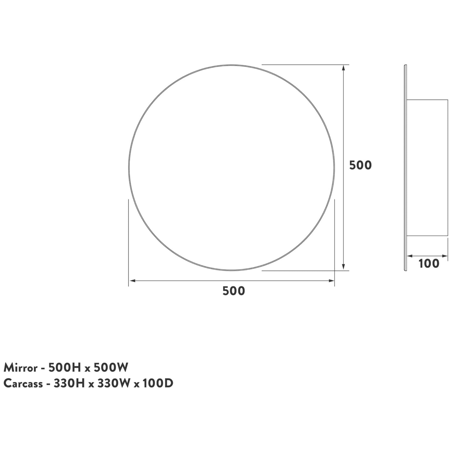 Croydex Round Bathroom Mirror Cabinet Stainless Steel Fully Assembled Cabinet