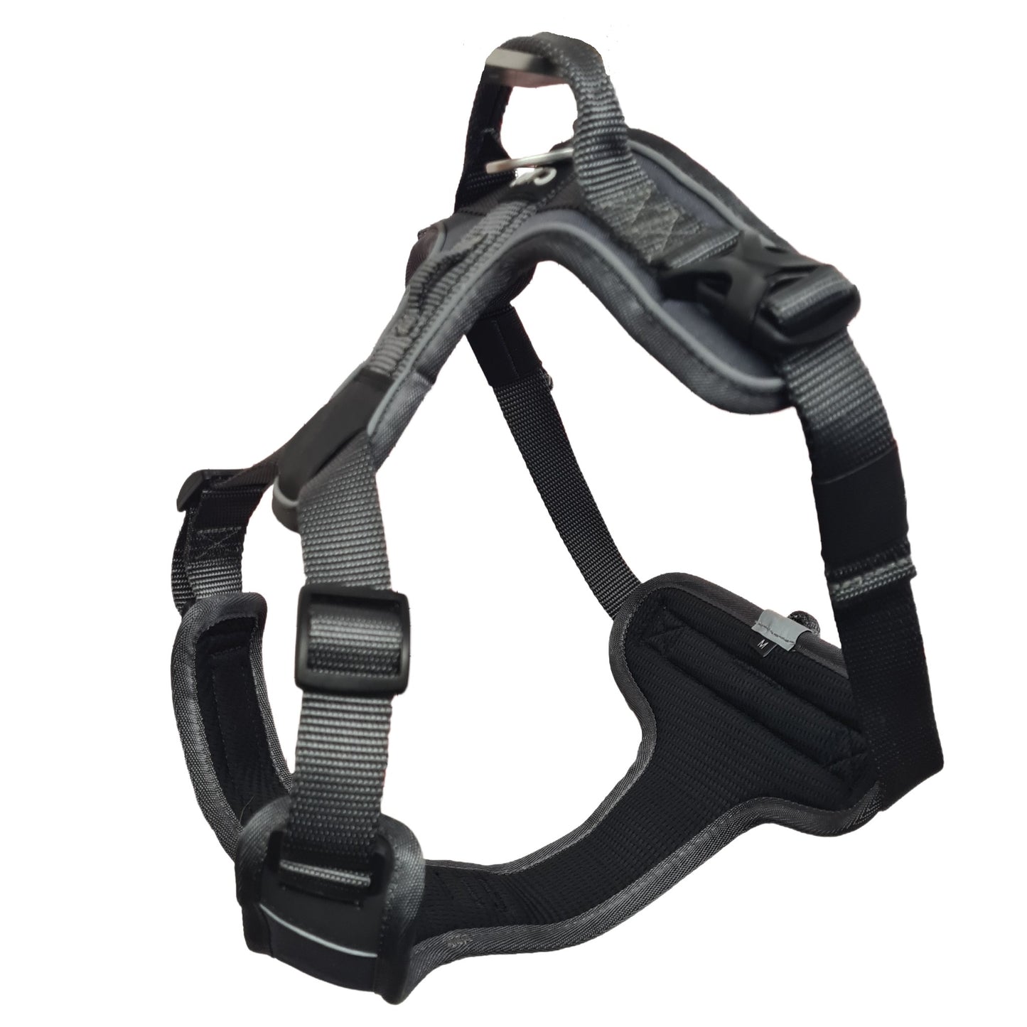 CAIRD Advance Dog Harness Ergonomic Y-Shape No Pull Reflective with Handle Grey (Medium)