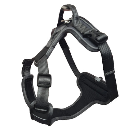 CAIRD Advance Dog Harness Ergonomic Y-Shape No Pull Reflective with Handle Grey (Medium)