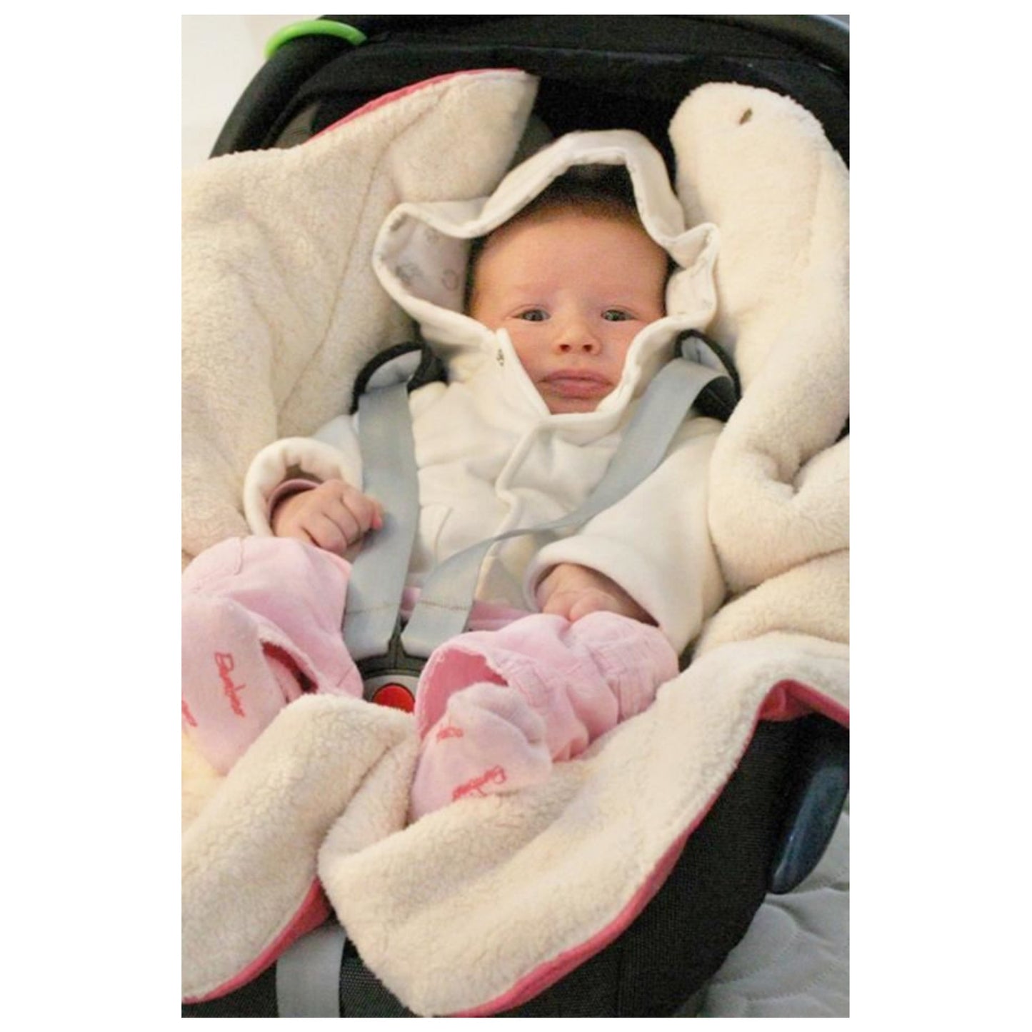 Wallaboo Baby Blanket Nore Faux Suede Warm Soft Shearling Inner 0-12 Months Lime Green