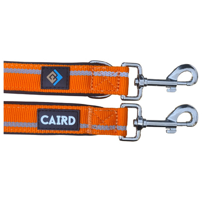 CAIRD Double Ended Dog Training Lead 2m Adjustable Multi-Point Control Reflective (Orange)