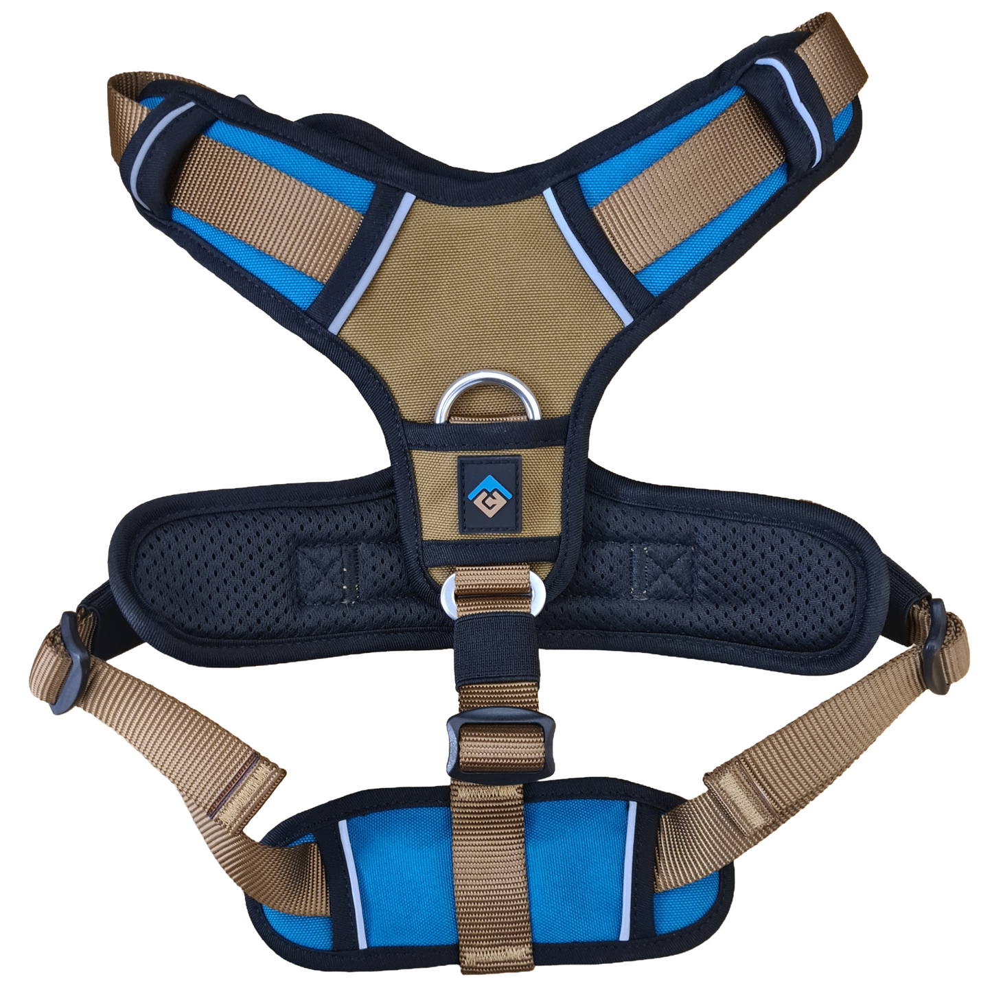 CAIRD Elevate Adjustable Dog Harness 5-Point No Pull Harness with Reflective Trim Front & Back Lead Clips