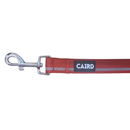 CAIRD Dog Lead 1m Reflective Neoprene Padded Handle Aluminium Connection Point (Red)