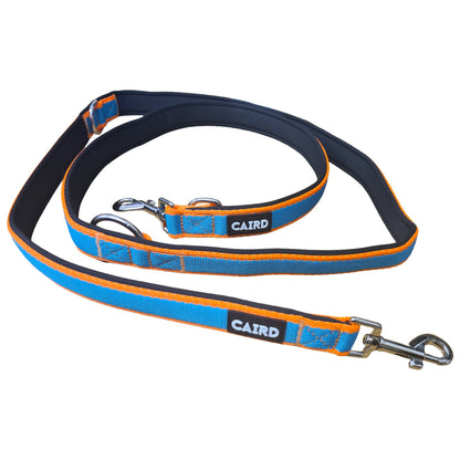 CAIRD Double Ended Dog Training Lead 2m Adjustable Multi-Point Control (Orange & Blue)