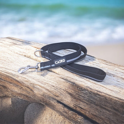 CAIRD Dog Lead 1m Reflective Neoprene Padded Handle Aluminium Connection Point (Black)
