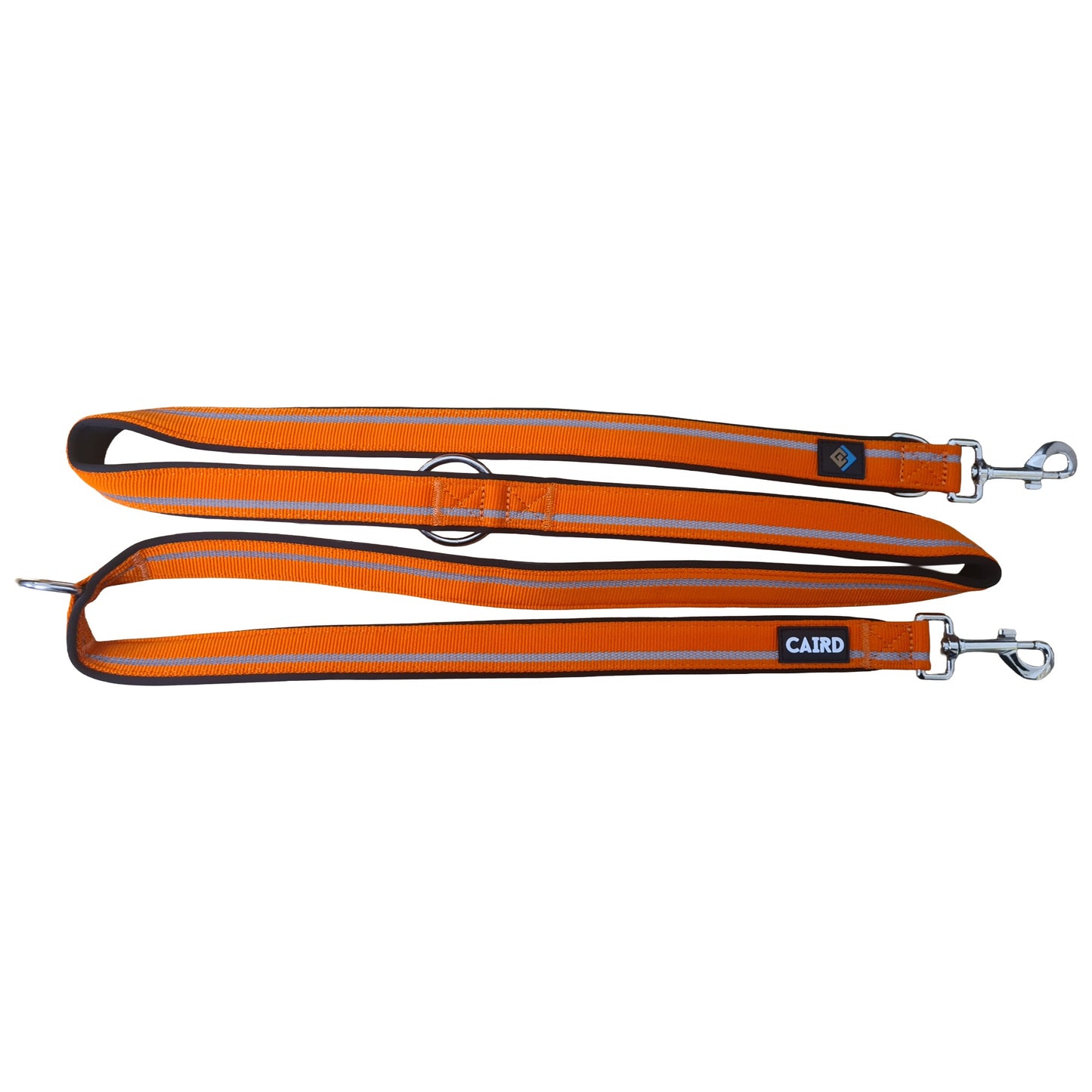 CAIRD Double Ended Dog Training Lead 2m Adjustable Multi-Point Control Reflective (Orange)