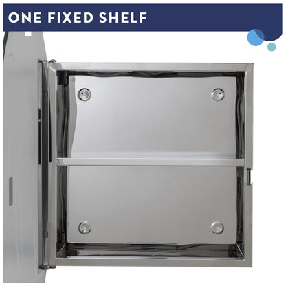 Croydex Round Bathroom Mirror Cabinet Stainless Steel Fully Assembled Cabinet