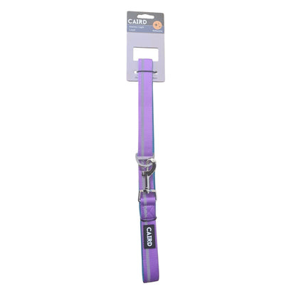 CAIRD Dog Lead 1m Reflective Neoprene Padded Handle Aluminium Connection Point (Purple & Aqua)