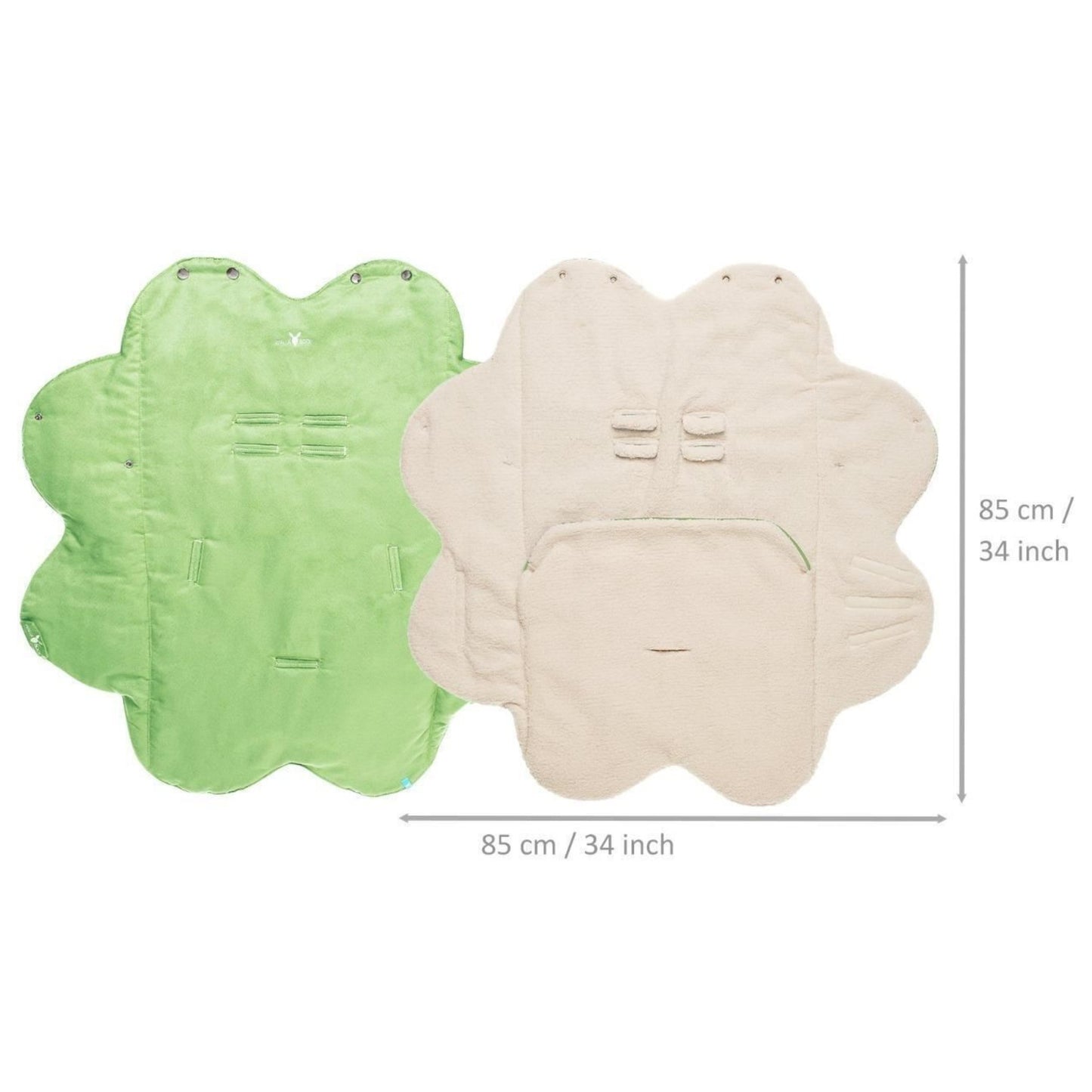 Wallaboo Baby Blanket Nore Faux Suede Warm Soft Shearling Inner 0-12 Months Lime Green