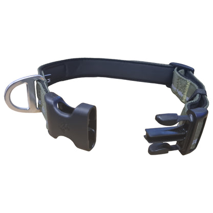 CAIRD Journey Light Adjustable Dog Collar Reflective Nylon Padded Neoprene (Khaki)