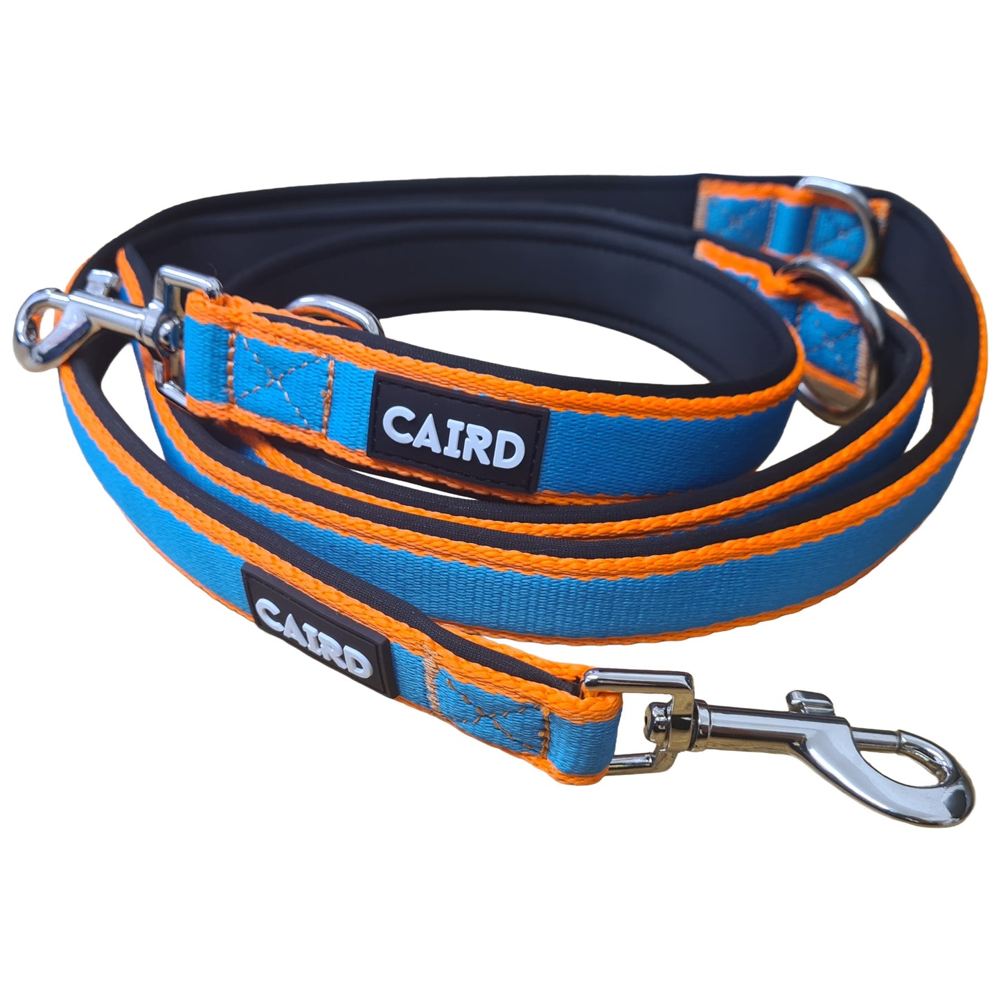 CAIRD Double Ended Dog Training Lead 2m Adjustable Multi-Point Control (Orange & Blue)