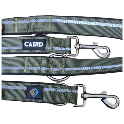 CAIRD Double Ended Dog Training Lead 2m Adjustable Multi-Point Control Reflective (Green)