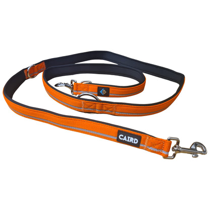 CAIRD Double Ended Dog Training Lead 2m Adjustable Multi-Point Control Reflective (Orange)
