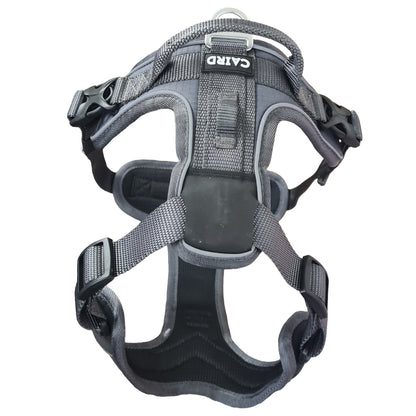 CAIRD Advance Dog Harness Ergonomic Y-Shape No Pull Reflective with Handle Grey (Medium)