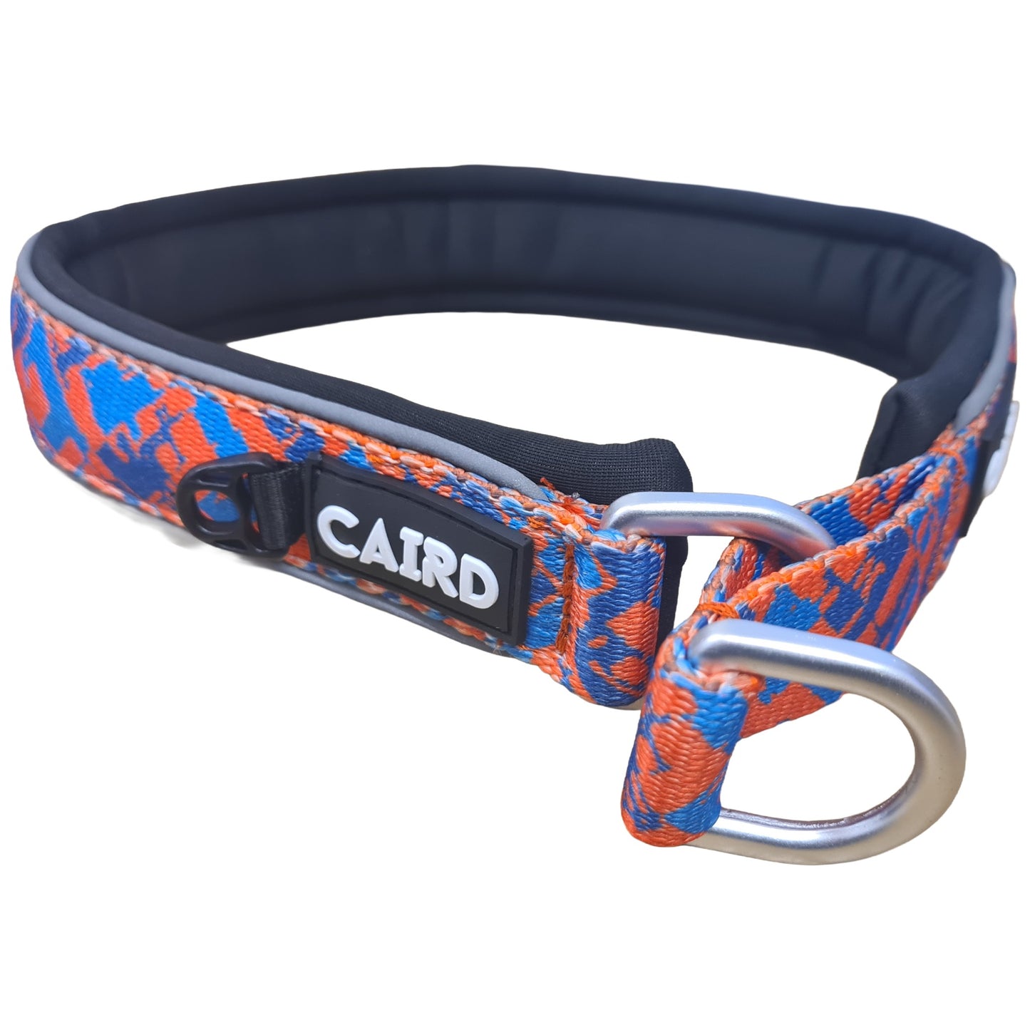 CAIRD Training Slip Dog Collar Reflective with Aluminium D-Ring Nylon Padded Neoprene No-Choke