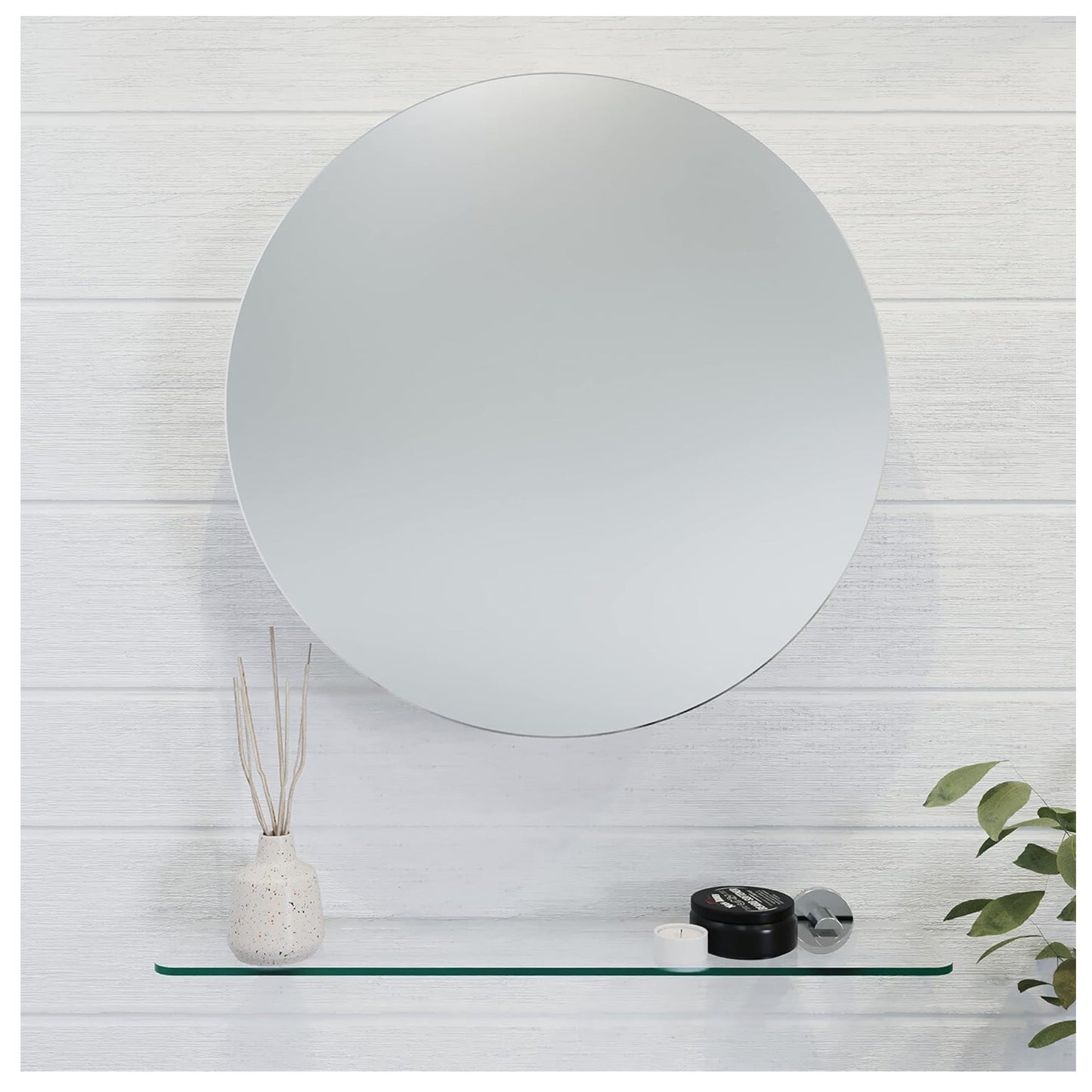 Croydex Round Bathroom Mirror Cabinet Stainless Steel Fully Assembled Cabinet