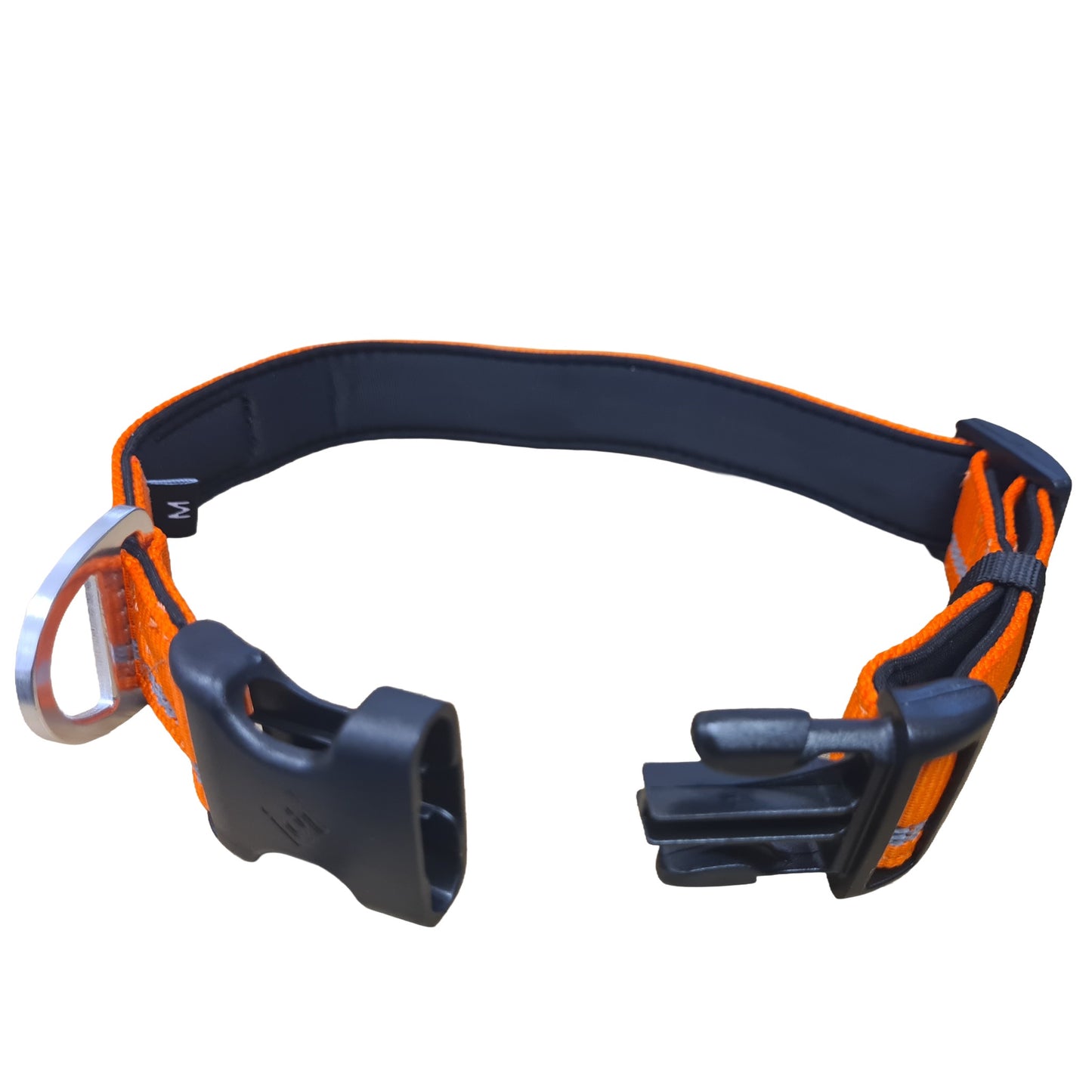 CAIRD Journey Light Adjustable Dog Collar Reflective Nylon Padded Neoprene (Orange)