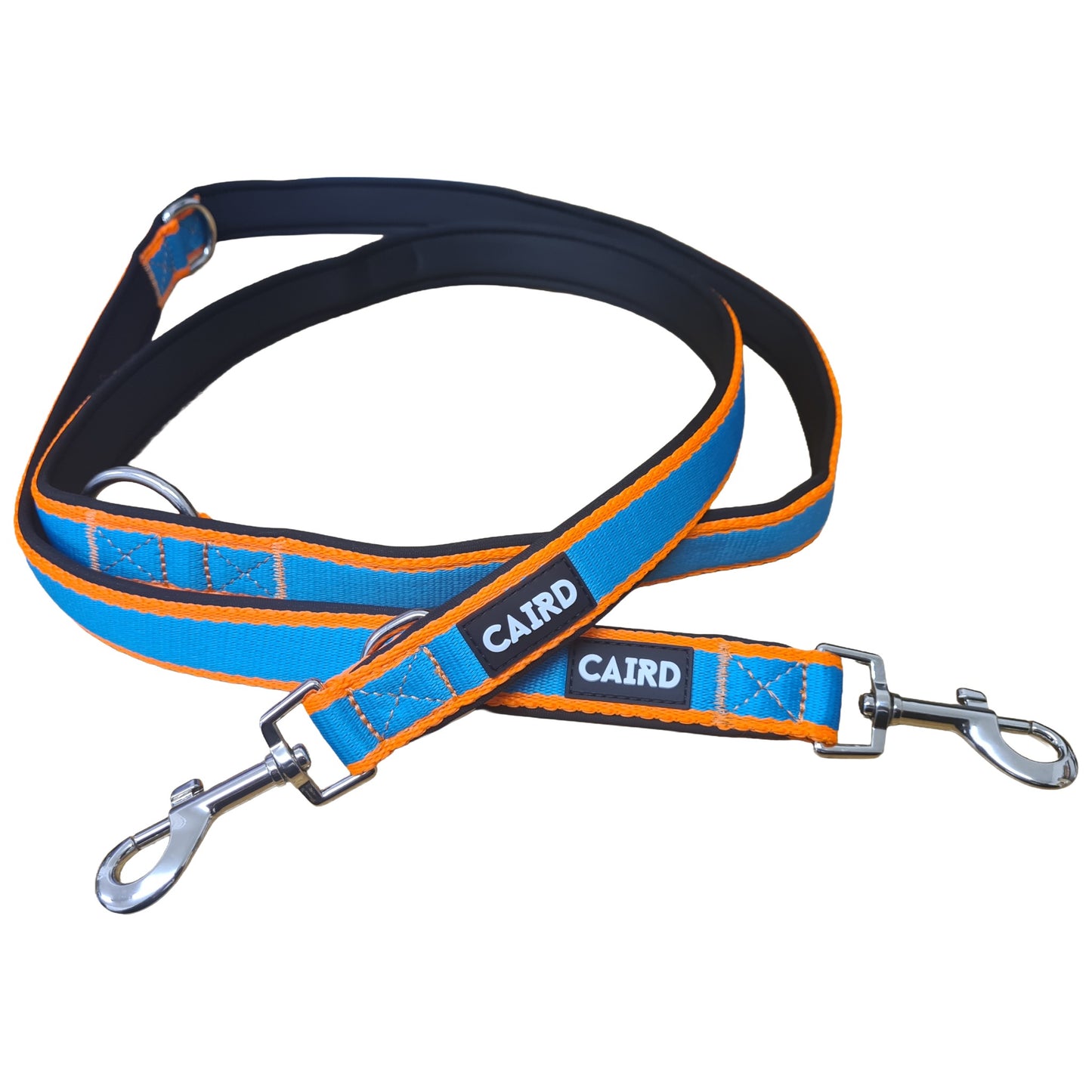 CAIRD Double Ended Dog Training Lead 2m Adjustable Multi-Point Control (Orange & Blue)