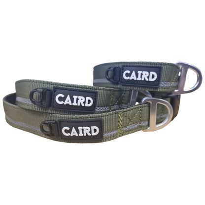 CAIRD Journey Light Adjustable Dog Collar Reflective Nylon Padded Neoprene (Khaki)