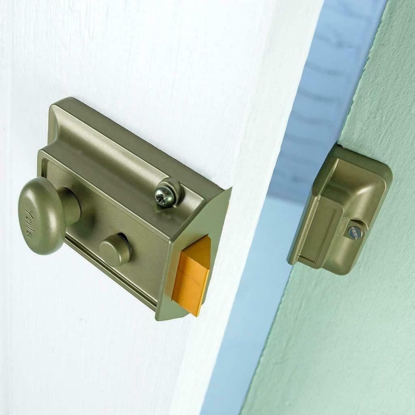 Yale 60mm Deadlocking Nightlatch x2 Keys Nickel Bronze Finish B-77-ENB-SC-60