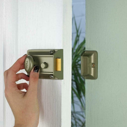 Yale 60mm Deadlocking Nightlatch x2 Keys Nickel Bronze Finish B-77-ENB-SC-60