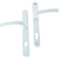 Yale Security Door Handle White 92mm Centre 215mm Fixing Holes Cylinder Guard
