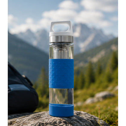SIGG Hot & Cold Infuser Thermal Water Bottle 0.4 L Glass Bottle Silicone Shell