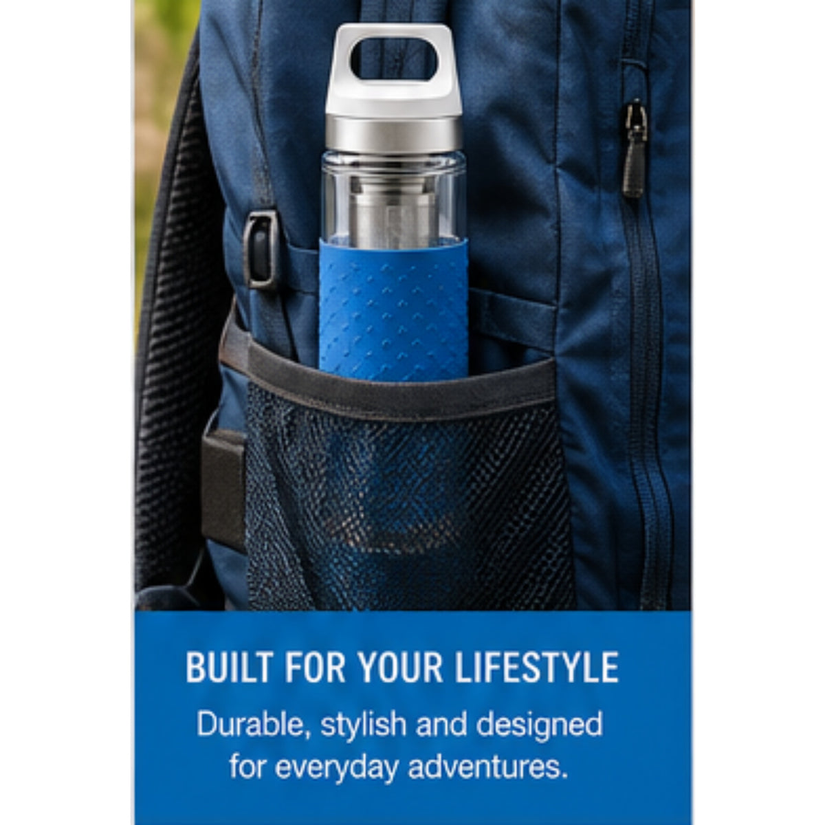 SIGG Hot & Cold Infuser Thermal Water Bottle 0.4 L Glass Bottle Silicone Shell