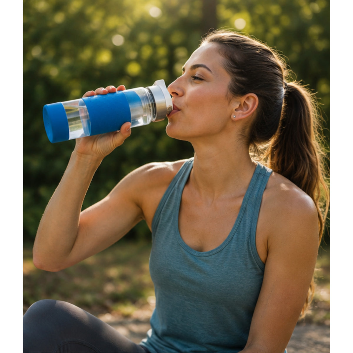 SIGG Hot & Cold Infuser Thermal Water Bottle 0.4 L Glass Bottle Silicone Shell