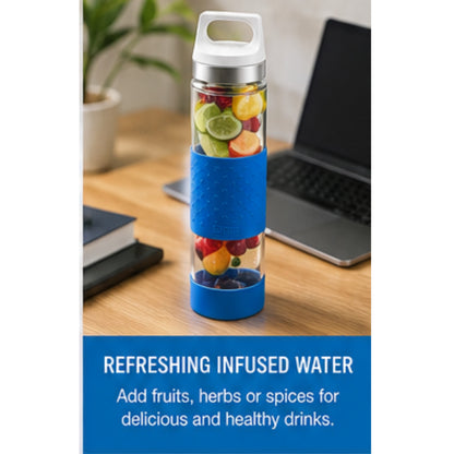 SIGG Hot & Cold Infuser Thermal Water Bottle 0.4 L Glass Bottle Silicone Shell