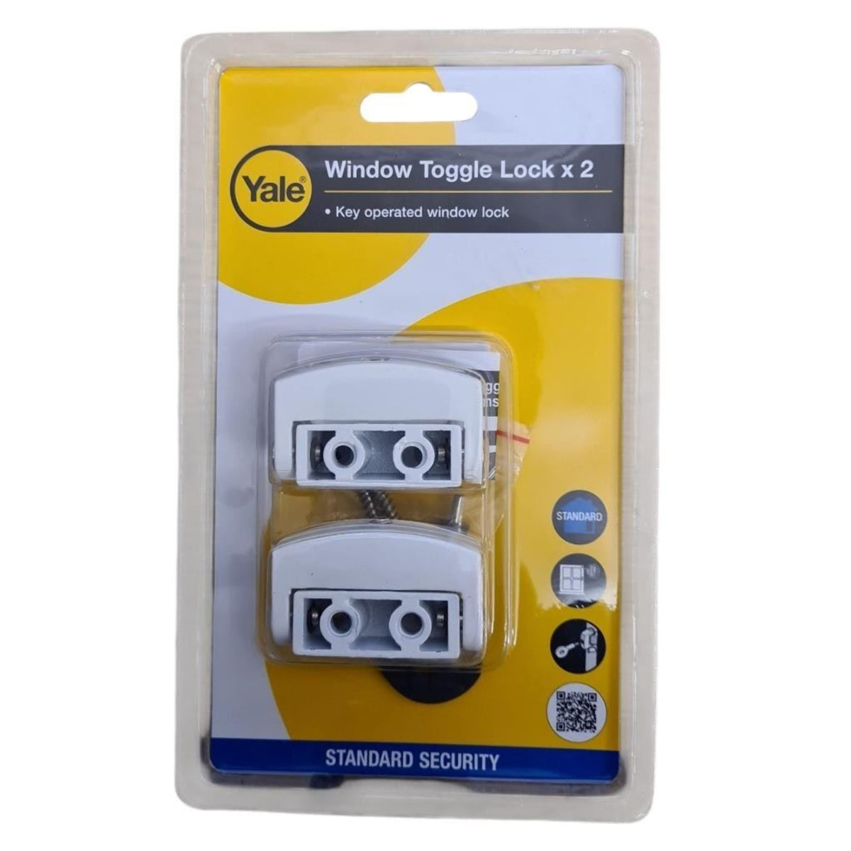 Yale Locks P113 Toggle Window Locks White 2 Pack P-113-WE