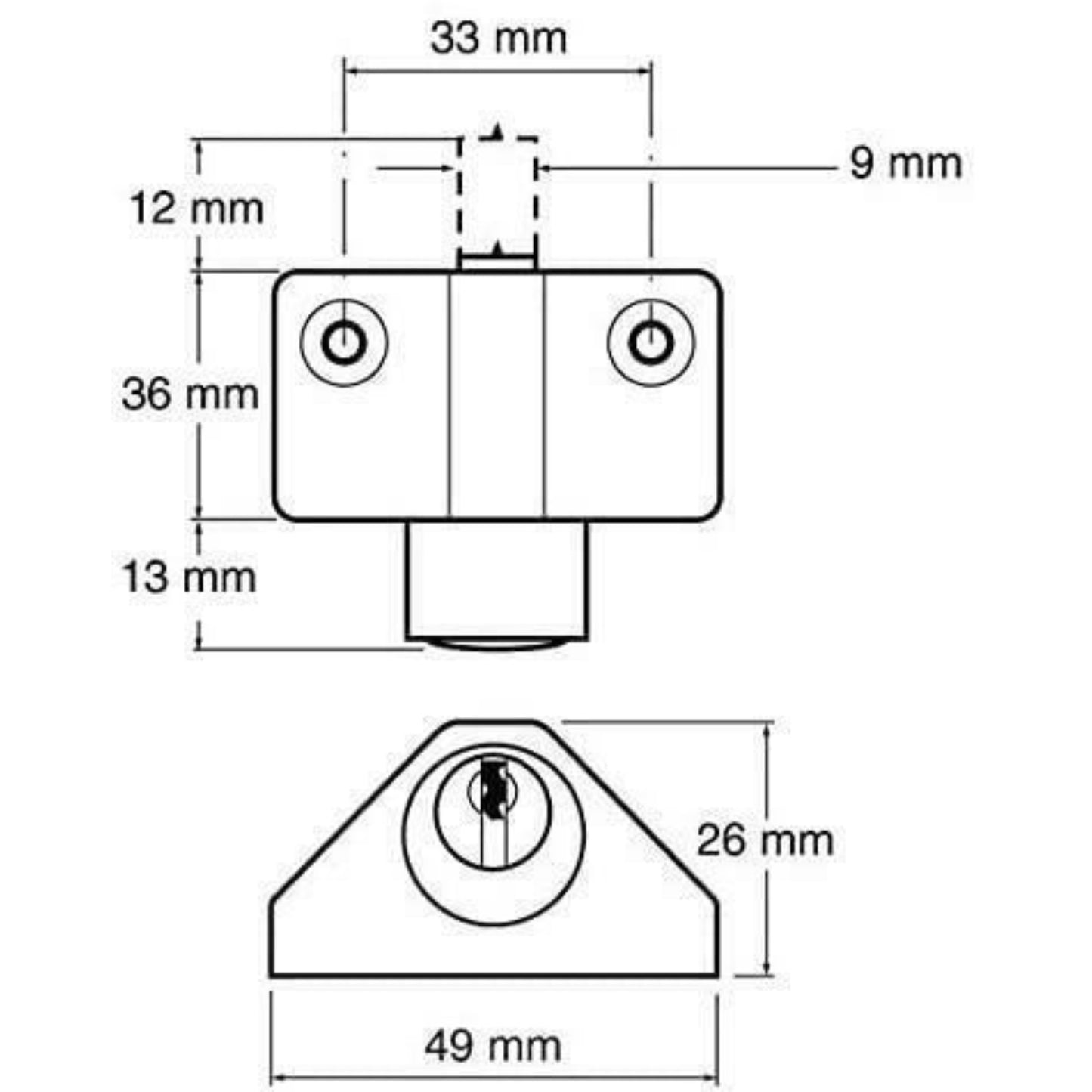 Yale Patio Door lock Dark Metallic Grey Finish Standard Security P-114-DMG
