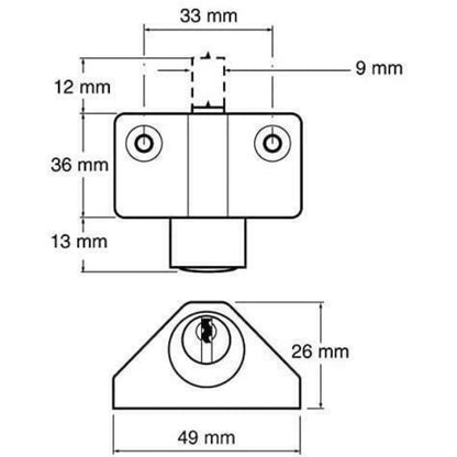 Yale Patio Door lock Dark Metallic Grey Finish Standard Security P-114-DMG