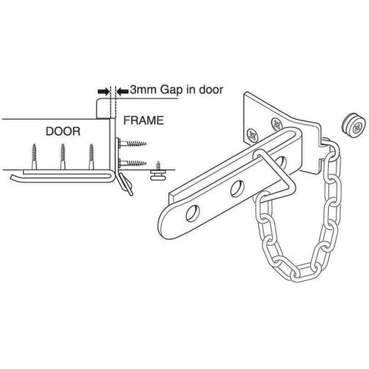 Yale Door Chain Polished Brass Finish Standard Security Suitable for Wooden Door