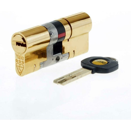 Yale Anti Snap 3 Star Double Cylinder High Security 40:40 80mm Brass B-YS3-4040B