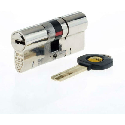 Yale Anti Snap 3 Star Double Cylinder High Security 45:35 80mm Nickel B-YS3-4535