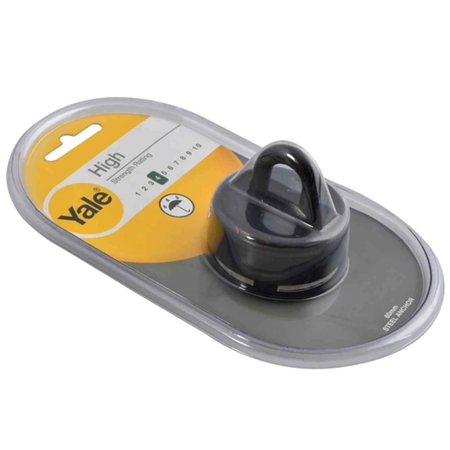 Yale Steel Padlock Anchor with Concealed Fixing 60mm Black Suitable for Outdoor