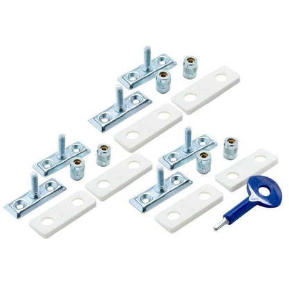 Yale P-6P111-SC Window Surface-fixed Stay Locks Satin Chrome Finish Pack of 6