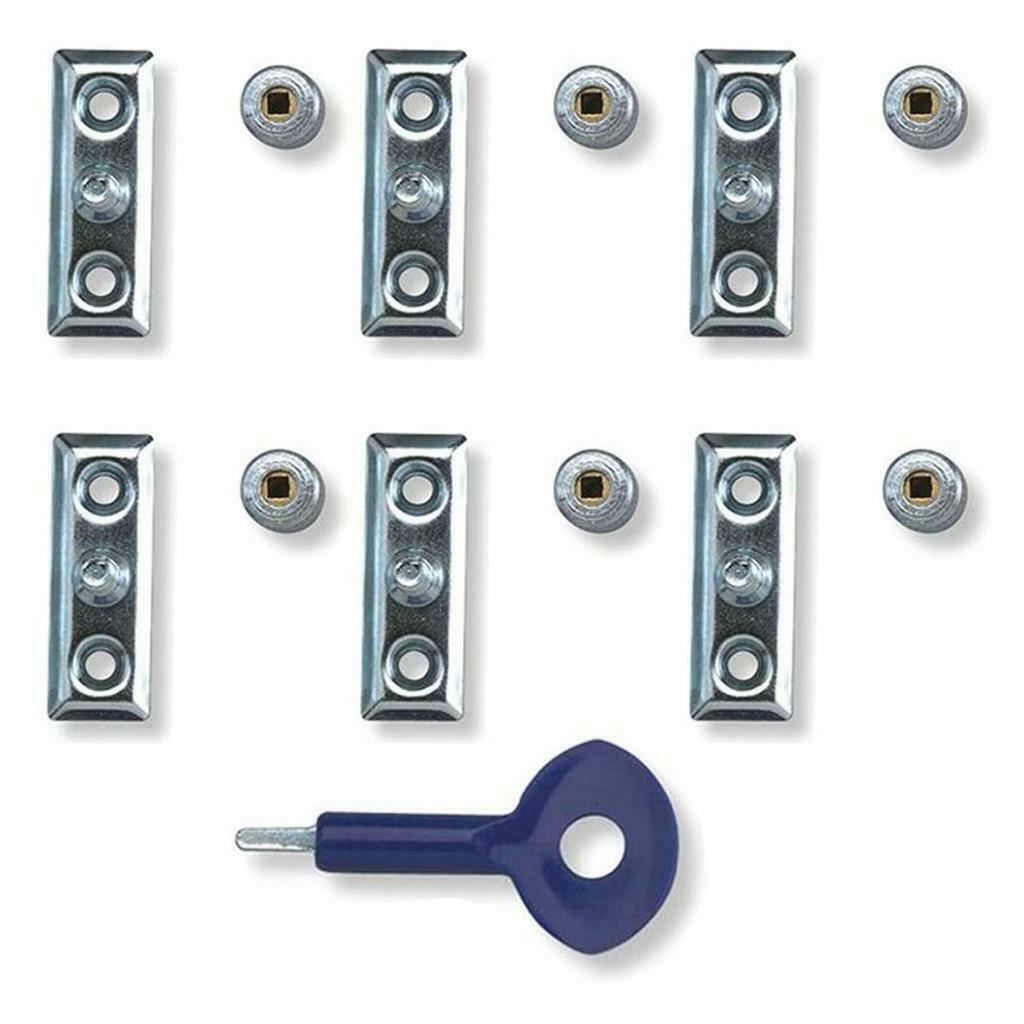 Yale P-6P111-SC Window Surface-fixed Stay Locks Satin Chrome Finish Pack of 6