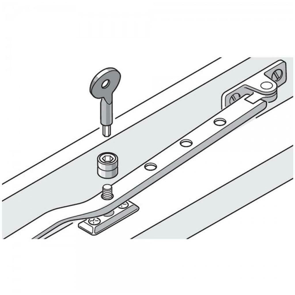Yale P-6P111-SC Window Surface-fixed Stay Locks Satin Chrome Finish Pack of 6
