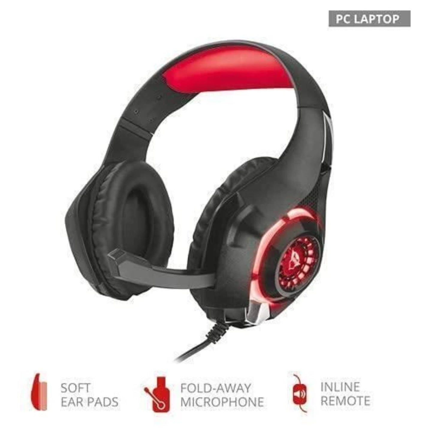 Trust Gaming GXT 313 Nero Illuminated Gaming Headset for PC and Laptop Black
