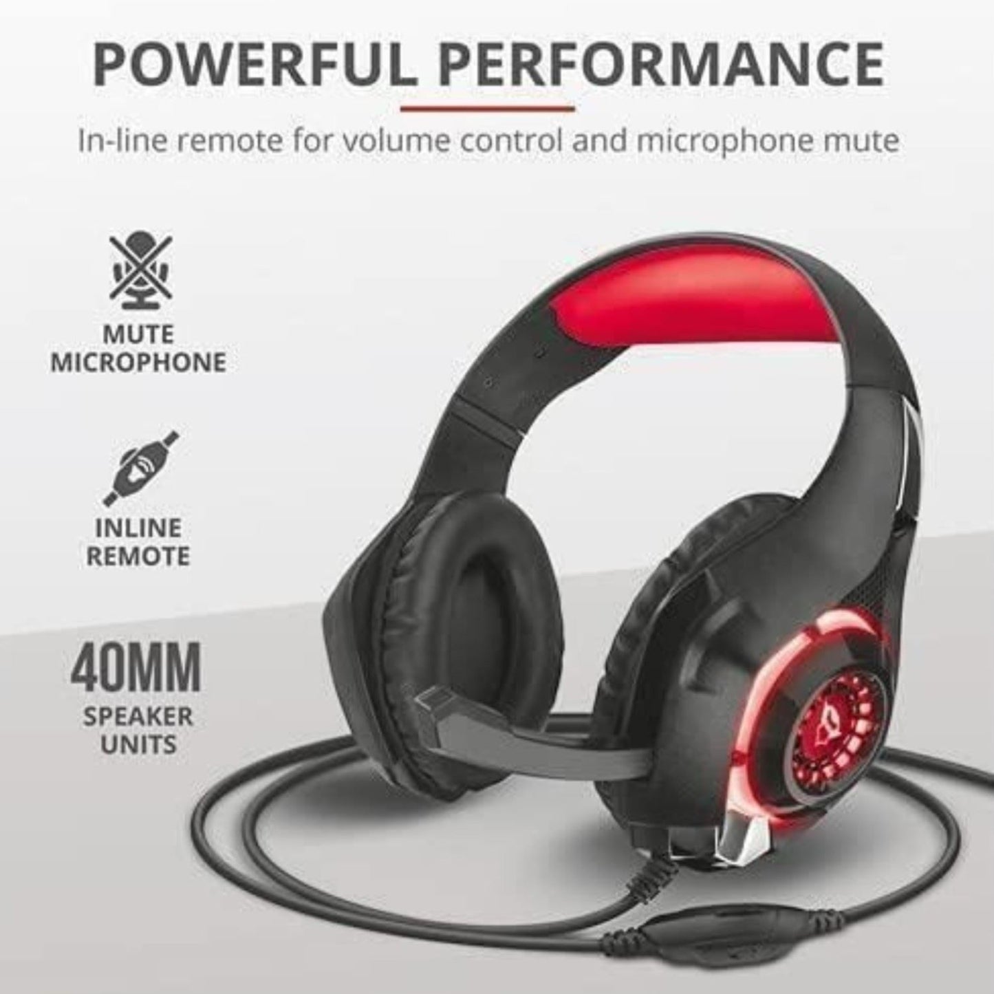 Trust Gaming GXT 313 Nero Illuminated Gaming Headset for PC and Laptop Black