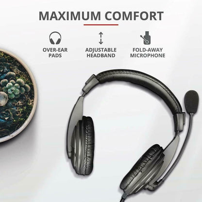 Trust Quasar PC Headset with Microphone and Stereo Sound for Computer and Laptop