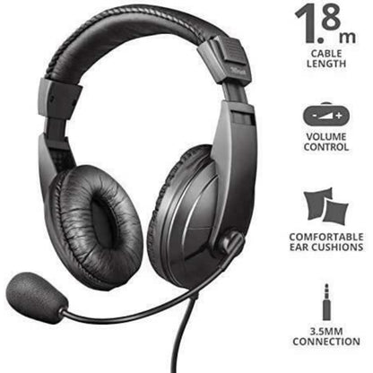 Trust Quasar PC Headset with Microphone and Stereo Sound for Computer and Laptop