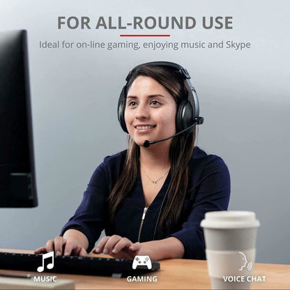 Trust Quasar PC Headset with Microphone and Stereo Sound for Computer and Laptop