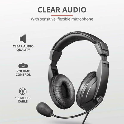 Trust Quasar PC Headset with Microphone and Stereo Sound for Computer and Laptop