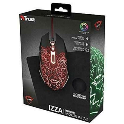 Trust Gaming GXT 783 Gaming Mouse illuminated 2400 dpi and Mouse Pad 245x210 mm