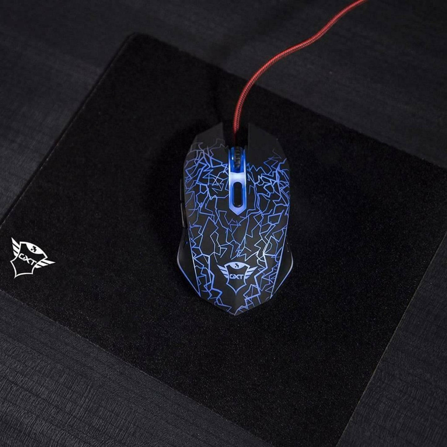 Trust Gaming GXT 783 Gaming Mouse illuminated 2400 dpi and Mouse Pad 245x210 mm